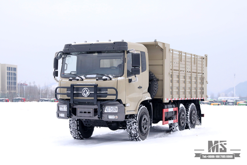 6×6 Dongfeng ခြောက်ဘီးယက် အမှိုက်ပုံးထရပ်_Flat Head Cargo Box Baffle Heightened Tipper Truck 6*6 Off Road Transportation Truck_Export အထူးယာဉ်