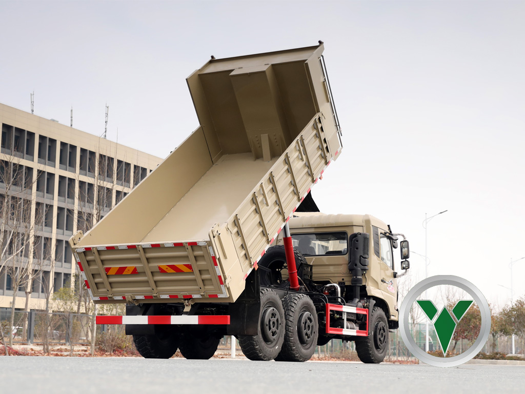 6x6 Off-Road Lowbed Dump Truck | ပို့ကုန်အတွက်လေးလံသောပြားချပ်ချပ် - ရှေ့တန်း Tipper