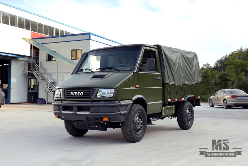 4×4 Iveco Four Wheel Drive Truck Green 4*4 Iveco Truck ခေါင်းတို သေးငယ်သော လမ်းပိတ်ယာဉ် 4WD Export အထူးယာဉ်