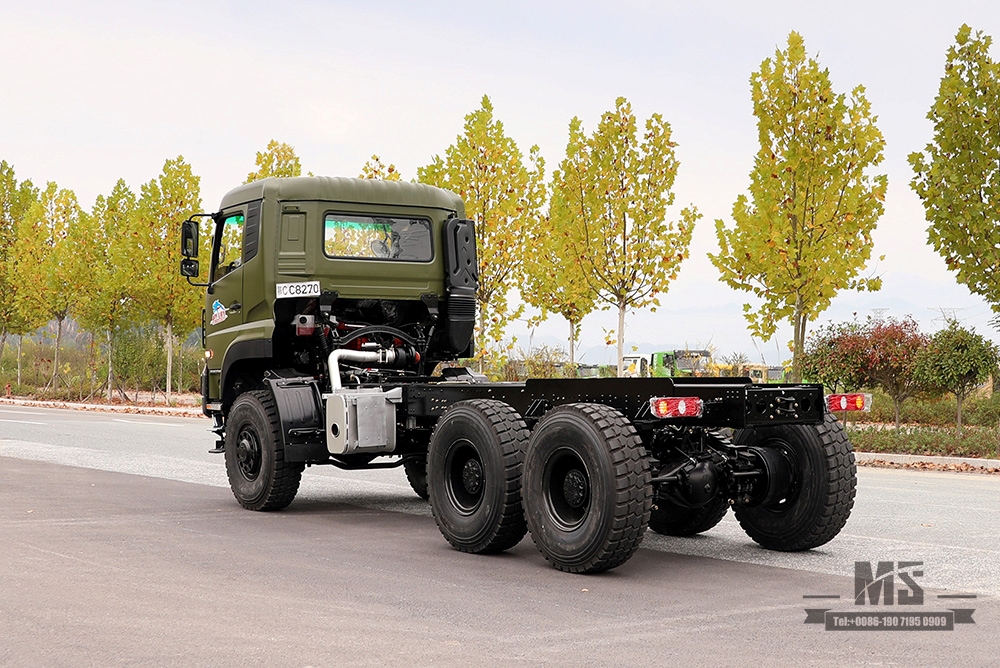 450HP Dongfeng ခြောက်ဘီးယက် အကြီးစား Truck Chassis Conversion_6×6 Heavy Duty Truck Three Axle Commercial Vehicle Chassis_6WD Rear Double 15T Customized Chassis Export Special Chassis
