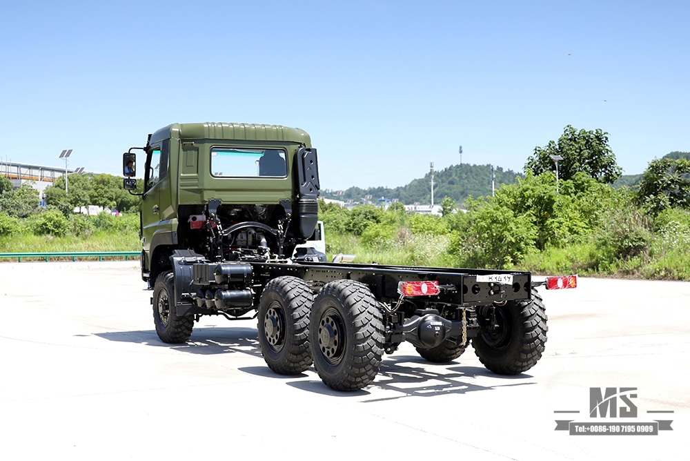 340 hp Dongfeng 6×6 Chassis_Six wheel Drive Flat Head One နှင့် Half Row Chassis Cargo Truck Chassis_6*6 Export အထူးယာဉ်