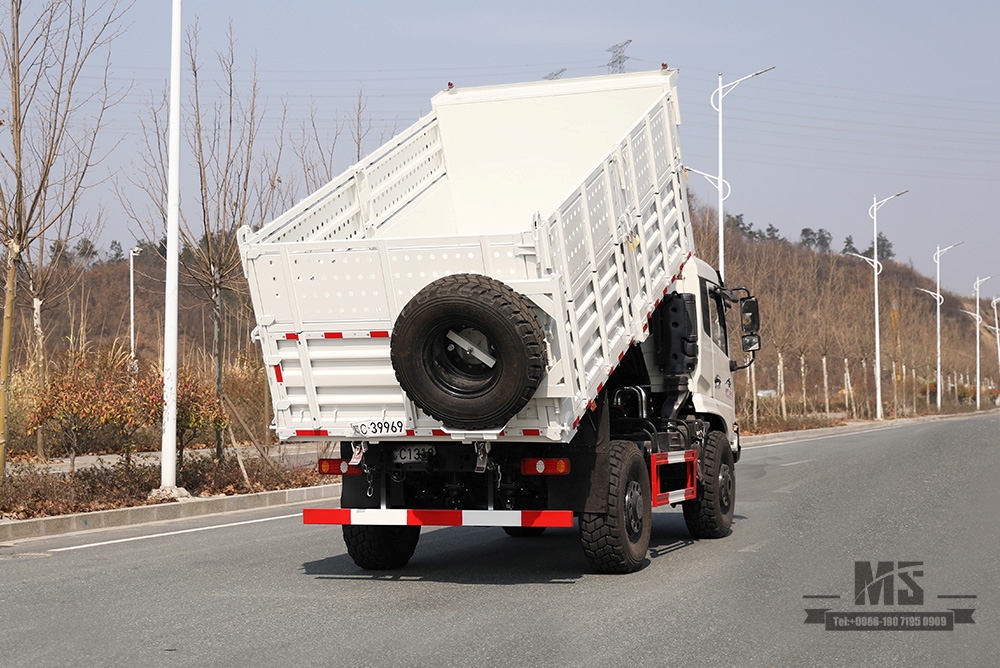 Dongfeng Four Wheel Drive 13T Dump Truck_210hp 4x4 Mining Tipper Truck ကွန်တိန်နာအမြင့် လမ်းကြမ်းထရပ်ကား_ axle နှစ်ချောင်း တင်ပို့ခြင်း အထူးရည်ရွယ်ချက်ယာဉ်