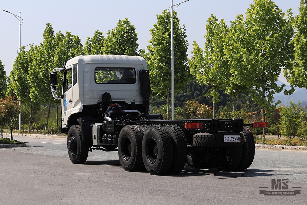 340 HP Dongfeng ခြောက်ဘီးယက်ထရပ်ကား Chassis_6×6 Flathead 13T/13T Axle Truck Chassis_Dongfeng 6*6 Truck Chassis_ Export အထူးထရပ်ကား Chassis