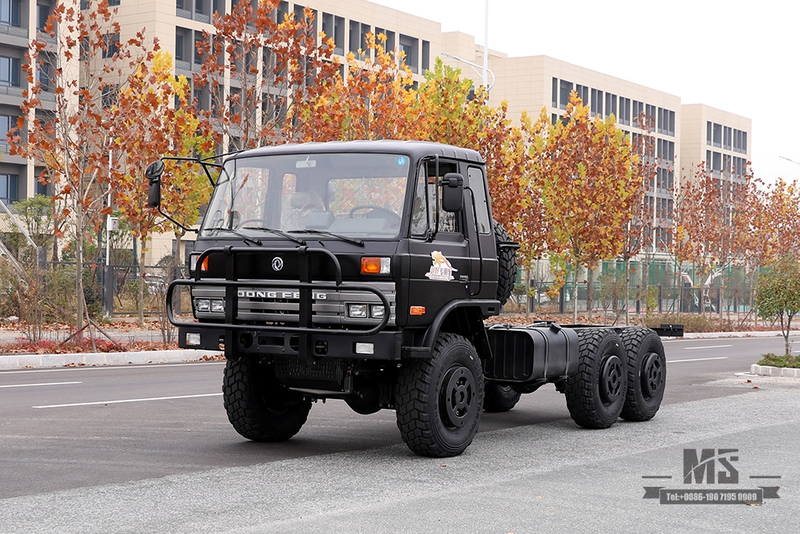 190 HP Dongfeng EQ2102 လမ်းကြမ်းသုံး axle Truck Chassis_Black ခြောက်ဘီးယက် Black Cargo Truck Chassis_All-wheel drive EQ2102G Export Special Purpose Vehicle Chassis