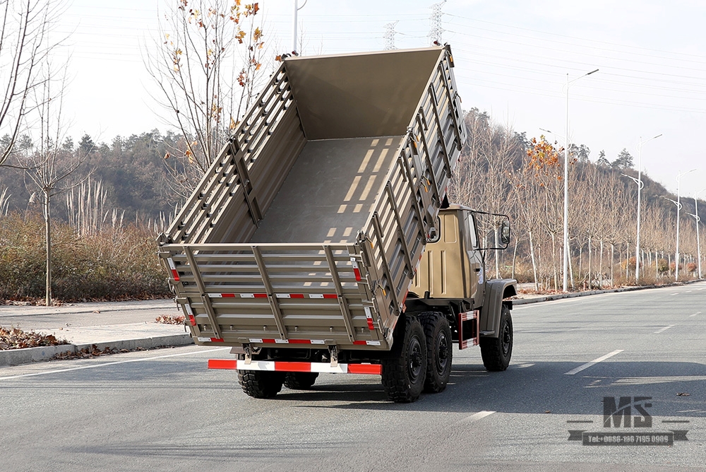 Dongfeng EQ2082 Barn Dump Truck_170 hp ခြောက်ဘီးယက် ကားလမ်းကြမ်း Tipper Truck_6WD 240 2.5T ထရပ်ကား_All-wheel Drive 25Y Truck Export အထူးယာဉ်