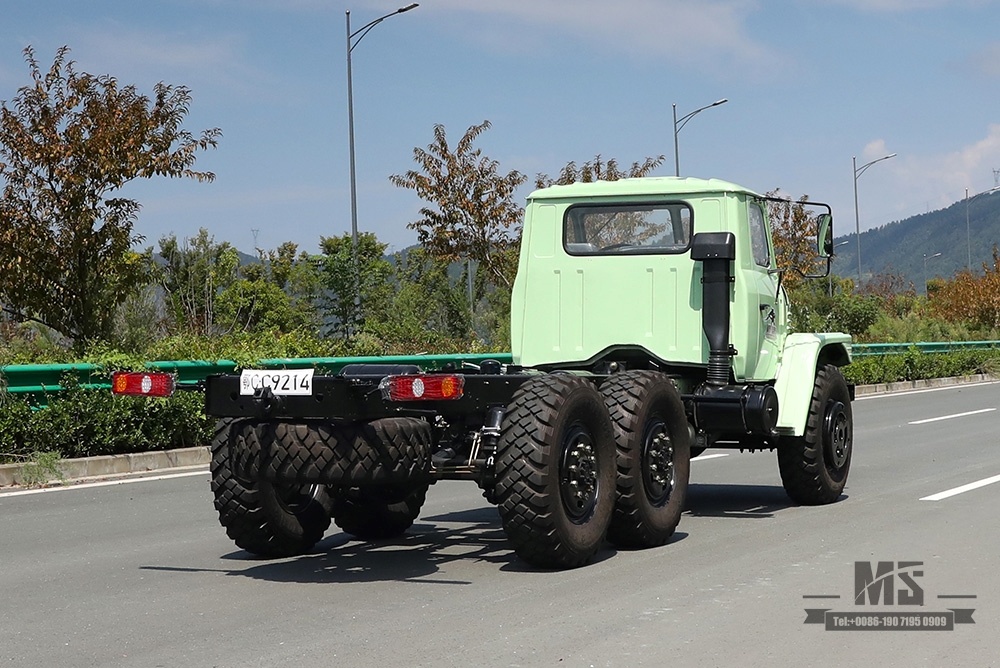 Dongfeng ခြောက်ဘီးယက် EQ2100 Chassis_6*6 190hp Pointed Head Double Glass 140 Cab Truck Chassis for Sale_Dongfeng Army Truck Export Special Vehicle Chassis