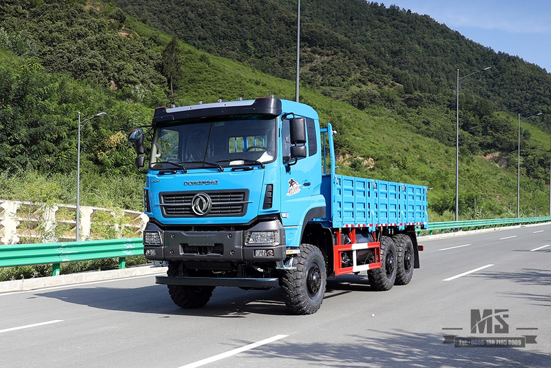 340 hp Dongfeng 6*6 Truck_Dongfeng ခြောက်ဘီးယက် ပြားချပ်ခေါင်းကုန်တင်ထရပ် ဘရိတ်ရေအေးပေးကန်ဖြင့် တာဝေးအကွာအဝေးထရပ်ကား_ပို့ရန် အထူးယာဉ်