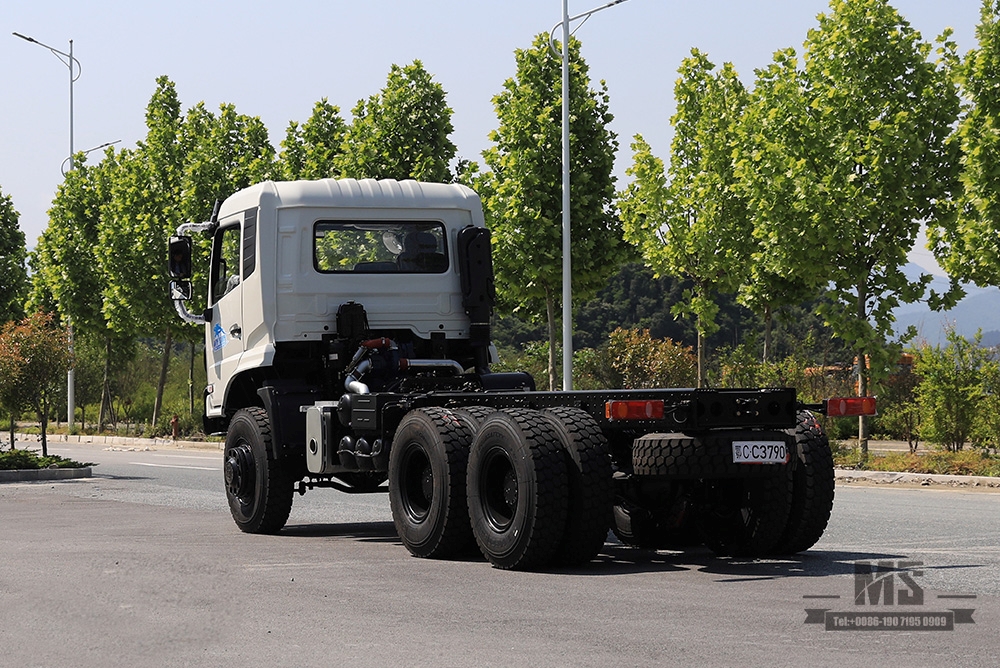 266 HP Dongfeng ခြောက်ဘီးယက်လမ်းကြမ်း Chassis_6×6 Flathead Row တစ်ဝက် အထူးကိုယ်ထည်_All-wheel Drive Three-axle 7T/13T/13T သယ်ယူပို့ဆောင်ရေး Truck Chassis_ Export အထူးယာဉ်