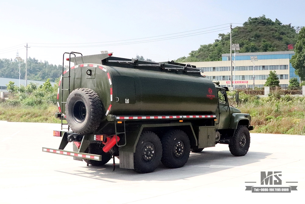 190HP Dongfeng ခြောက်ဘီးယက် EQ2100 Tanker Truck_6*6 Pointed Head Feul Tanker_Six Drive Export Special Tanker လော်ရီ