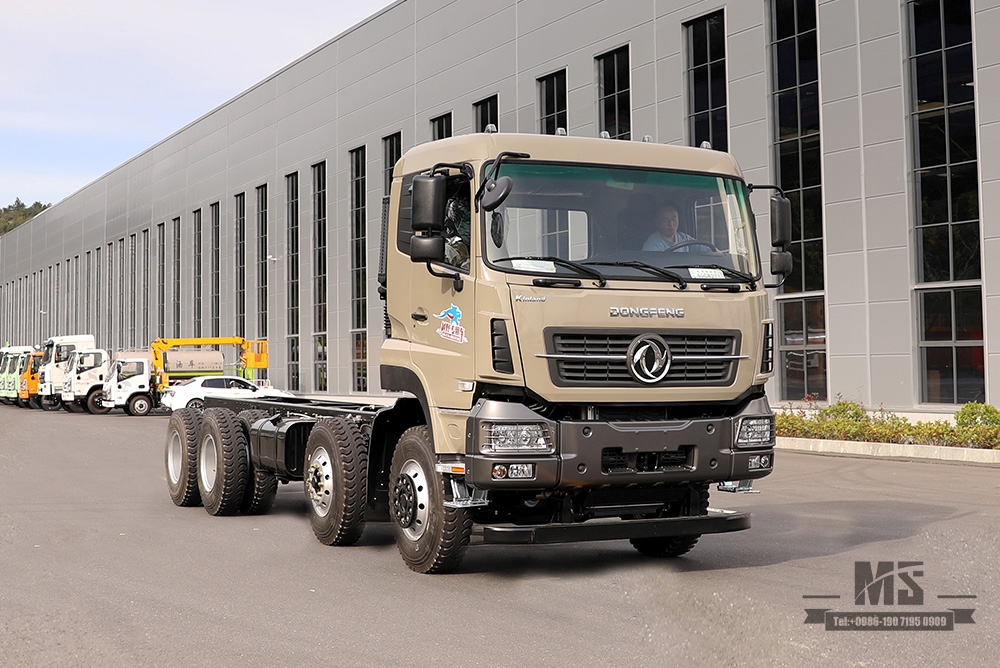 375hp Dongfeng 8X4 Flatbed Chassis_Dongfeng 10m Flatbed Chassis _30T အထူးထရပ်ကိုယ်ထည်ကို ထုတ်ယူခြင်း အထူးကိုယ်ထည်ပြောင်းခြင်း ထုတ်လုပ်သူ