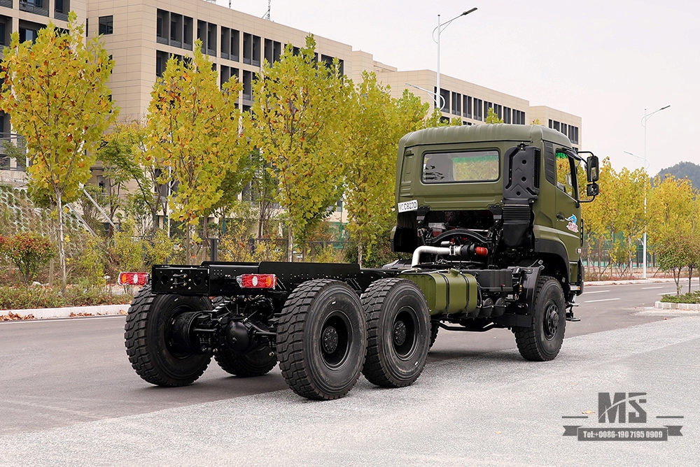 450HP Dongfeng ခြောက်ဘီးယက် အကြီးစား Truck Chassis Conversion_6×6 Heavy Duty Truck Three Axle Commercial Vehicle Chassis_6WD Rear Double 15T Customized Chassis Export Special Chassis