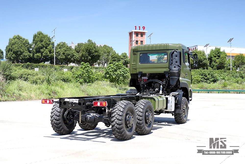 340 hp Dongfeng 6×6 Chassis_Six wheel Drive Flat Head One နှင့် Half Row Chassis Cargo Truck Chassis_6*6 Export အထူးယာဉ်