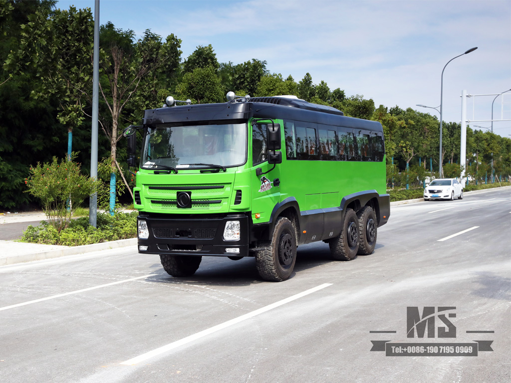 6*6 27 ဆံ့ Bus Dongfeng | ခြောက်ဘီးယက် လမ်းကြမ်းဘတ်စ် | All-drive County Bus | 260hp Modified Bus Export အထူးယာဉ်