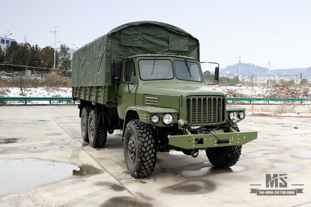 Dongfeng ခြောက်ဘီးယက် EQ2100 Off-road Truck_6*6 3.5 T Classic Army Green Long Head Truck with Tarpaulin Pole with sale_Dongfeng 245 Diesel Troop Carrier Export အထူးယာဉ် 