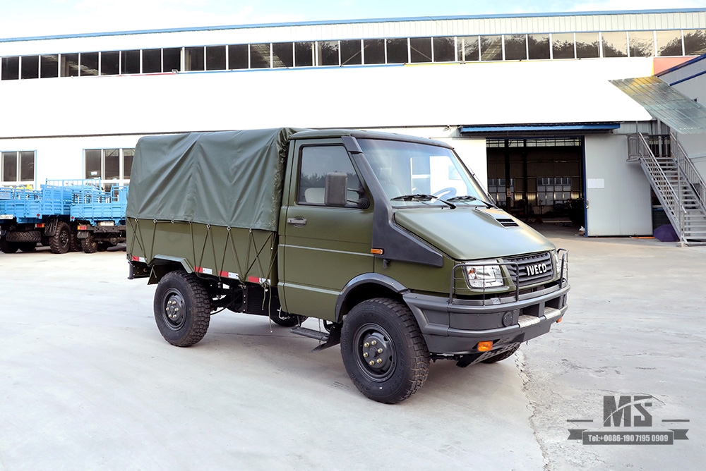 4×4 Iveco Four Wheel Drive Truck Green 4*4 Iveco Truck ခေါင်းတို သေးငယ်သော လမ်းပိတ်ယာဉ် 4WD Export အထူးယာဉ်