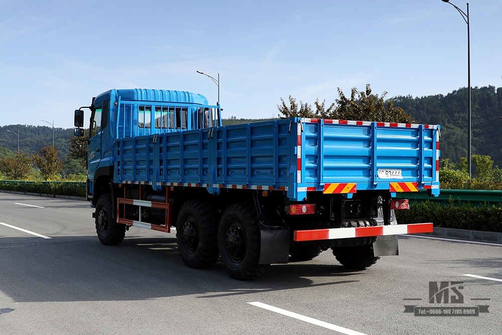 340 hp Dongfeng 6*6 Truck_Dongfeng ခြောက်ဘီးယက် ပြားချပ်ခေါင်းကုန်တင်ထရပ် ဘရိတ်ရေအေးပေးကန်ဖြင့် တာဝေးအကွာအဝေးထရပ်ကား_ပို့ရန် အထူးယာဉ်