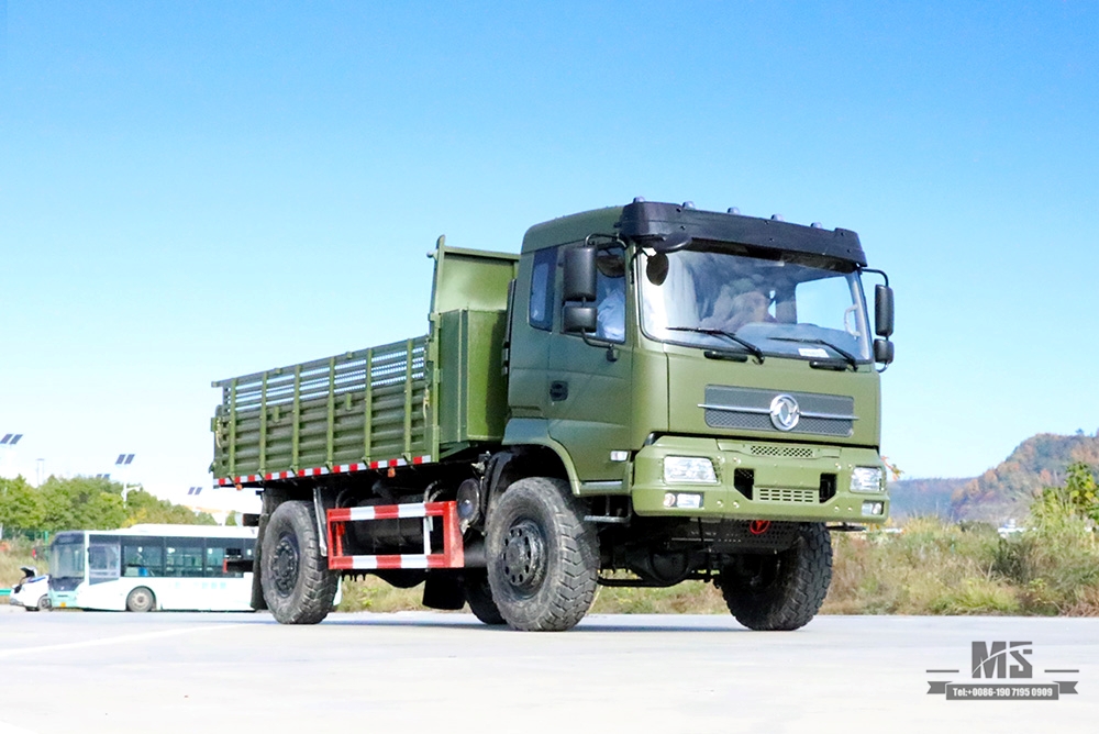 190hp Dongfeng လေးဘီးယက် လမ်းမပေါ်ထရပ်ကား_Dongfeng 4*4 2.5T Flat Head Row Half Cargo Truck_4WD Export အထူးယာဉ်