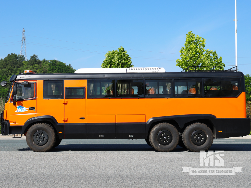 210HP 6x6 Dongfeng ခရီးသည်တင်ဘတ်စ် | လမ်းကြမ်းအားလုံး မြေပြင်အထူးခရီးသည်တင်ယာဉ်