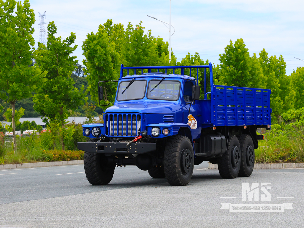 Export-Only Dongfeng 10-Ton Six-Wheel Drive Long Nose Cargo Truck တွင် HP အင်ဂျင် 190 တပ်ဆင်ထားသည်။