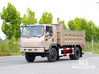 Dongfeng 10 Ton Four-wheel-drive Flat-nose Light Brown Dump Truck (170 HP) | အထူးပို့ကုန်ကားများ 